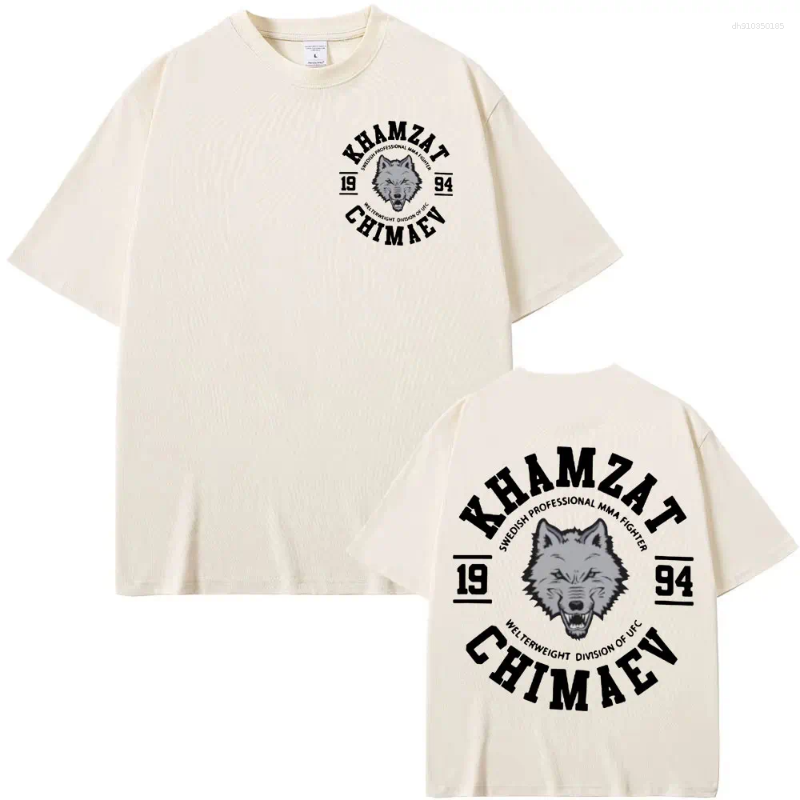 Mens T Shirts Khamzat Chimaev Fighter Print Graphic Tee Shirt Casual Cotton Short Sleeve T-shirt Fashion Vintage Oversized