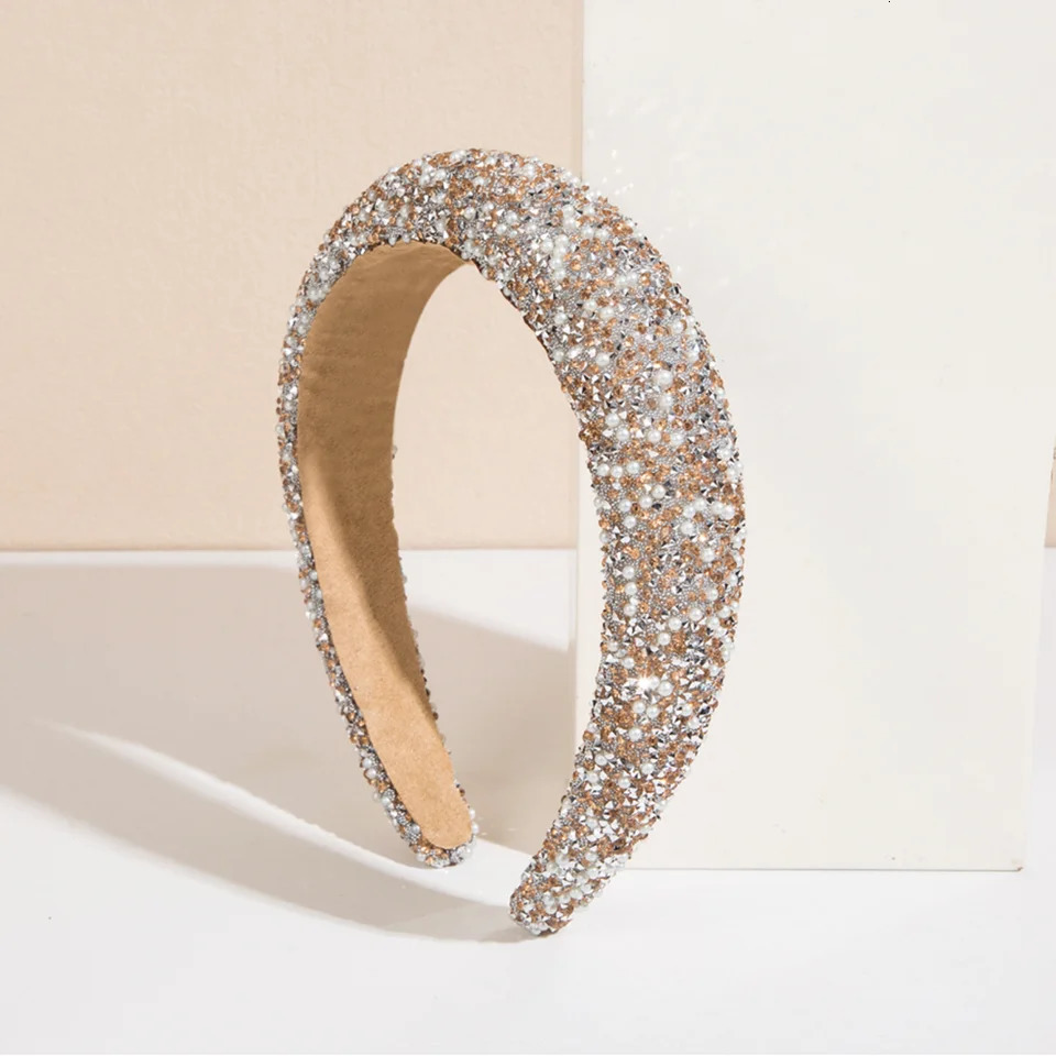 Inlaid Rhinestone HairBands for Women Korean Fashion Hair Pressure Headband Small Pearl Wedding Hair Jewelry Accessories 250509
