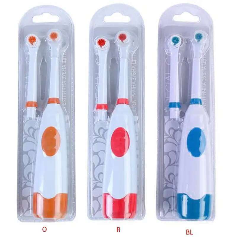 Vibration Electric Toothbrush Heads Set Operated Automatic Non-Rechargeable Waterproof Hygiene Brush