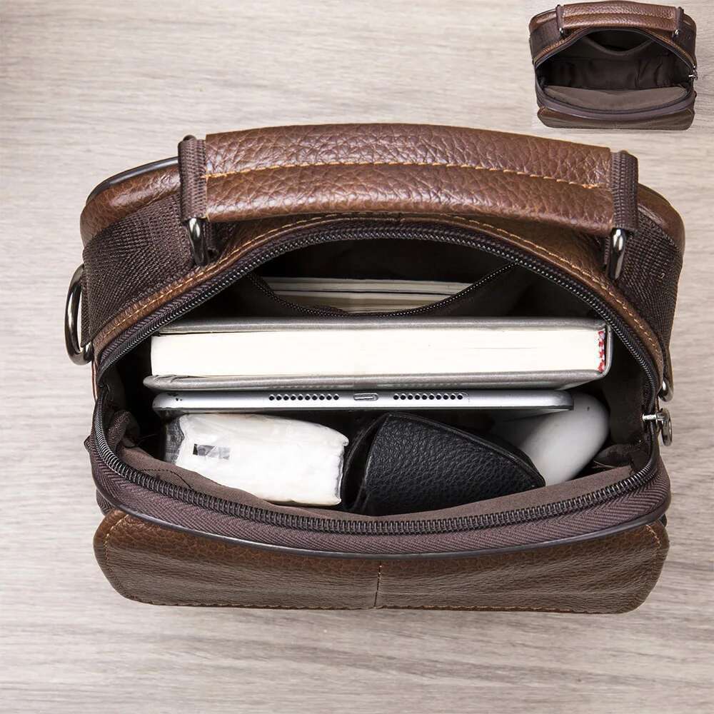 Westal shoulder husband genuine leather handbag men messenger bag