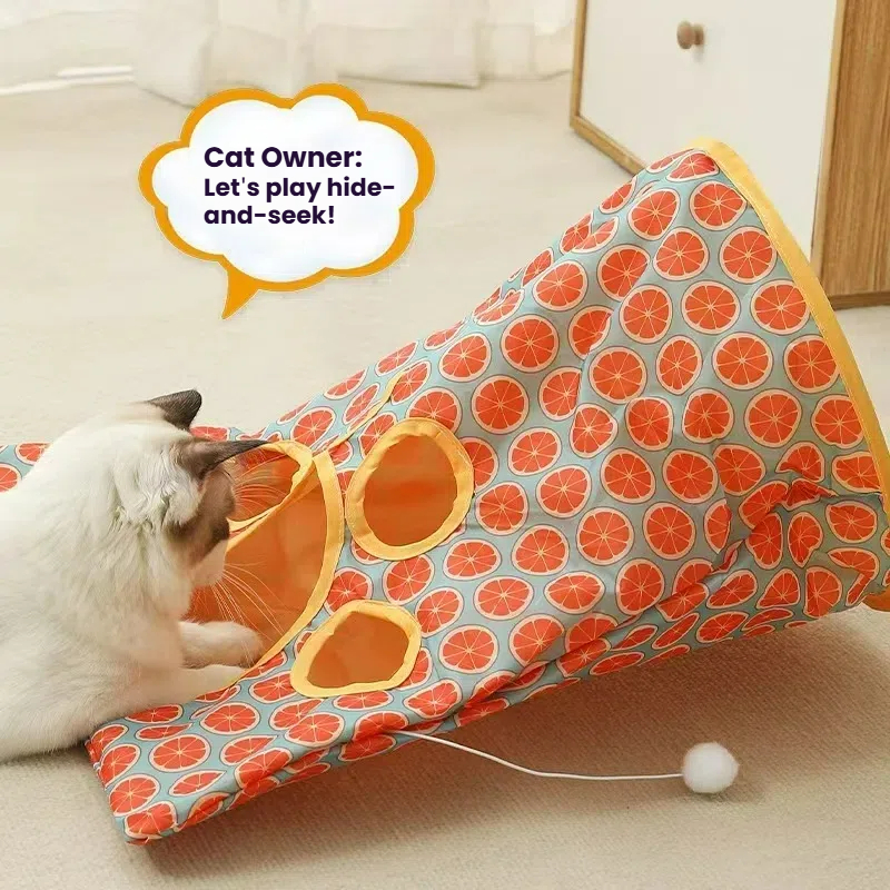 Durable Kitty Tunnels for Cats - Interactive Puzzle Bag with Crunchy Sounds