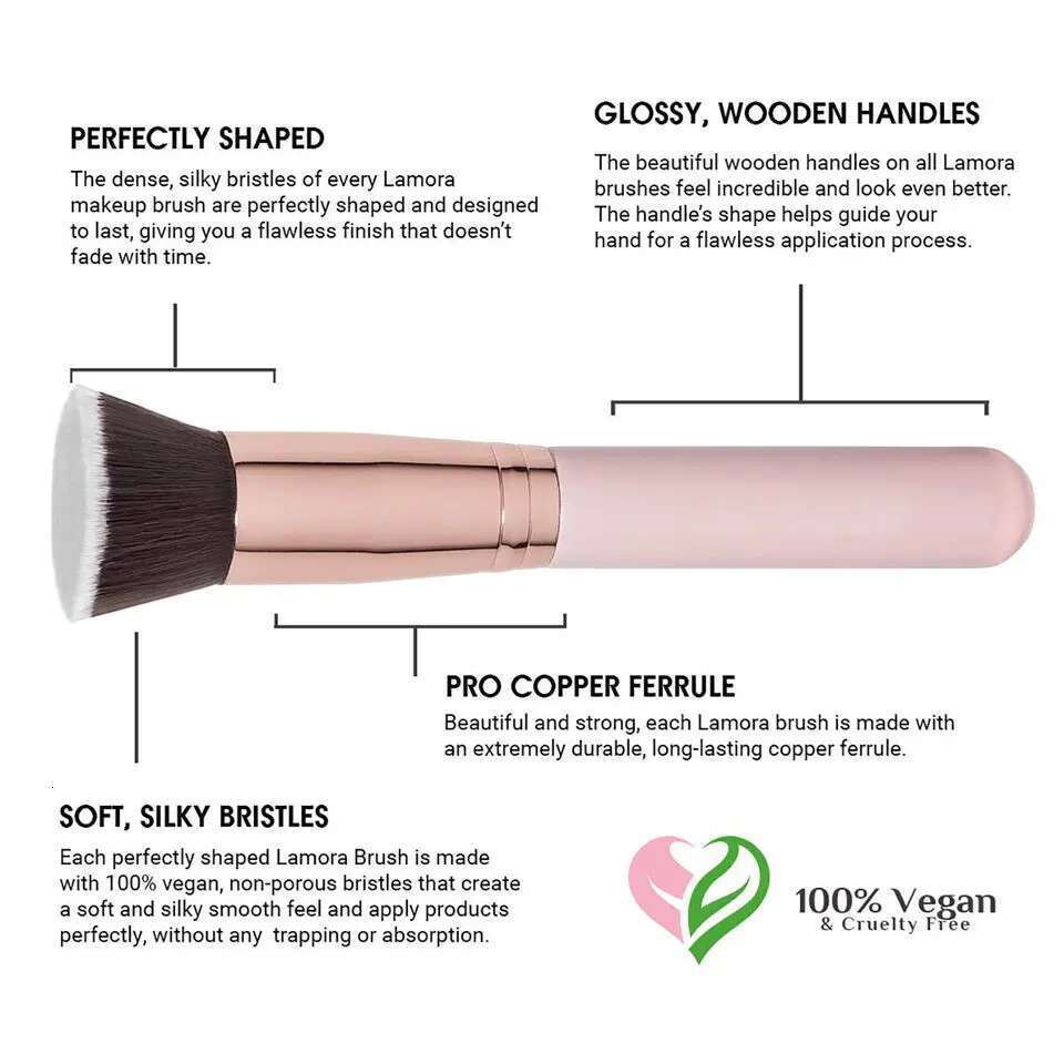 Free Private Label Brushes Foundation Loose Powder Concealer Blending Brush Pink Beauty Makeup Tool Wholesale Bulk 10pcs