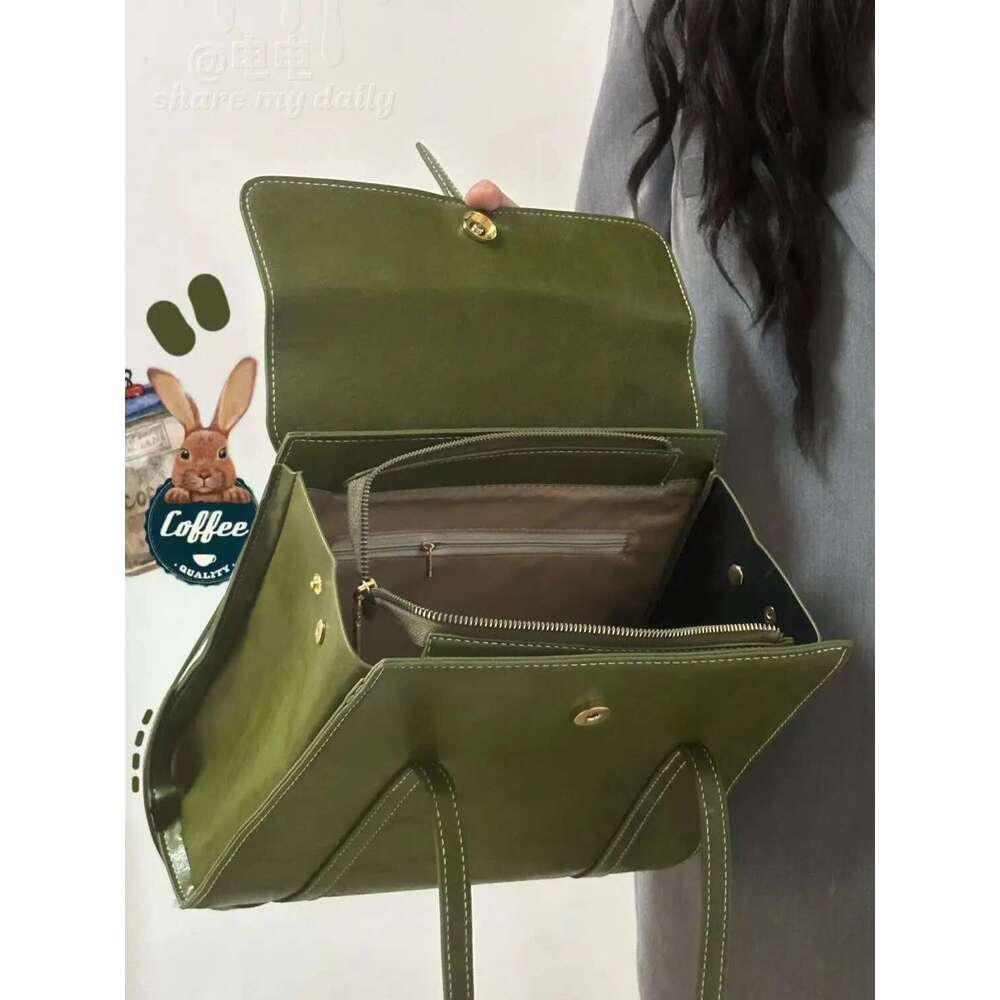 JIAERDI Green Vintage Handbags Women High Street Pu Leather Large Capacity Casual Shoulder Tote Bag Female Y2k Handbag Aesthetic