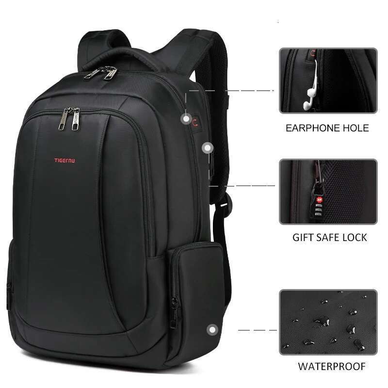 Tigernu 14 15.6 17.3Inch Laptop For Men Anti Theft Bags School Male Travel Backpack Knapsack