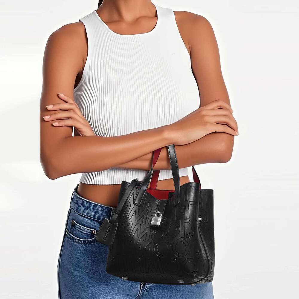ITAMOOD Large Capacity Tote Bag Black With Adjustable Shoulder Strap Original Designer Crossbody Handbag For Mother's Day's Gift