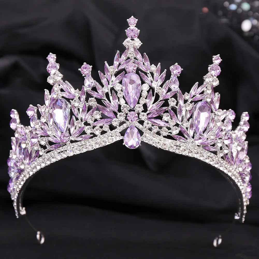 Elegant Wedding Women Hair Tiara Crystal Bridal Tiara Crown Diadem Veil Tiaras Wedding Hair Accessories Headpieces Head Jewelry 250509