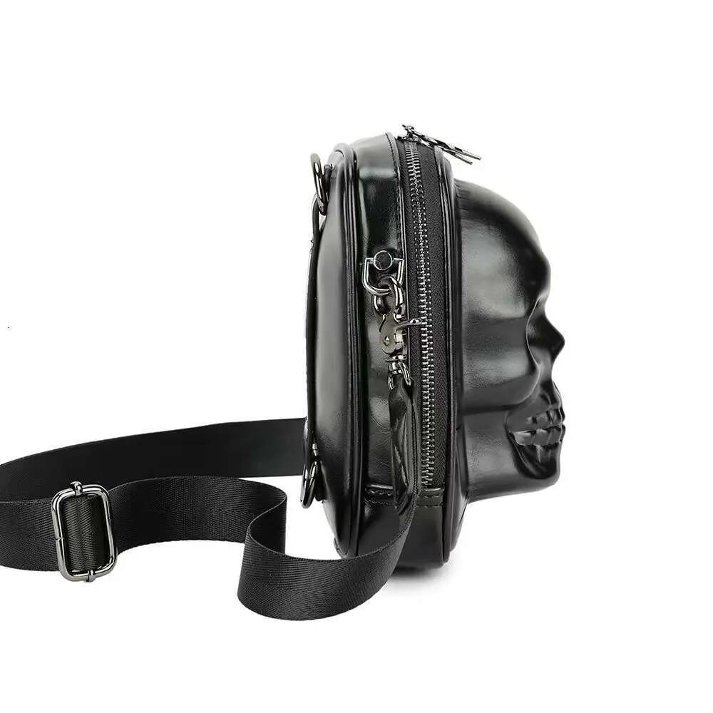2024 Personalized Black Skull Skeleton Shaped Crossbody Handbag Sling Bag For Men
