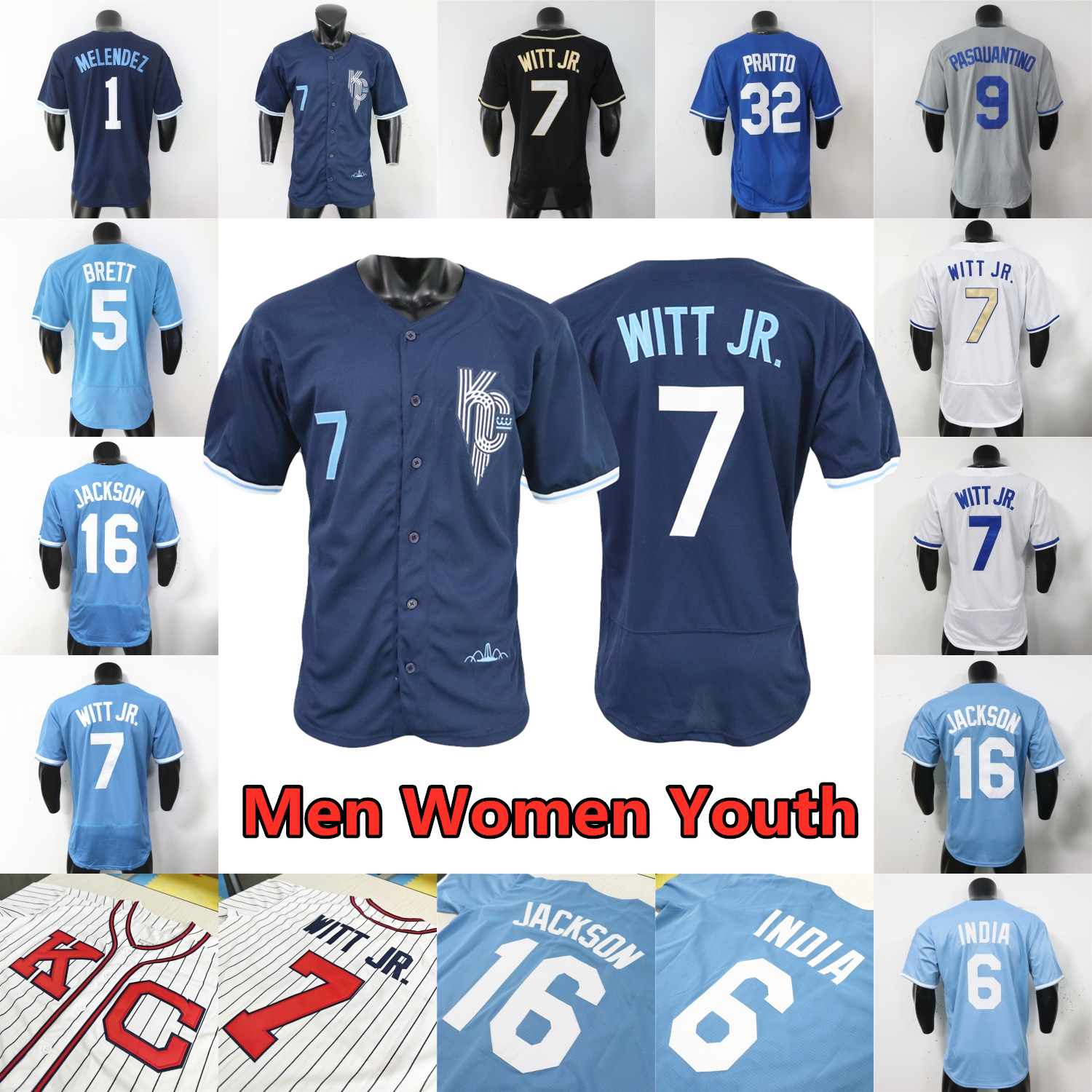Bobby Witt Jr. Jersey Jonathan India Cole Ragans Michael Lorenzen Mahomes Freddy Fermin Caglianone Renfroe Brett Perez Pasquantino Wacha Lugo Harvey Pratto Estevez
