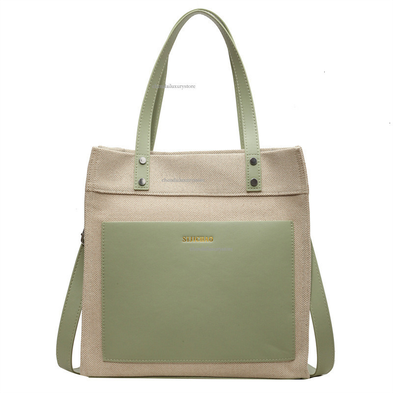 2025 Designer Bag Women's Large Capacity Comparison Canvas Upright Handbag New Letter Imprinted Commuter Shoulder Crossbody Bag Student Shopping 