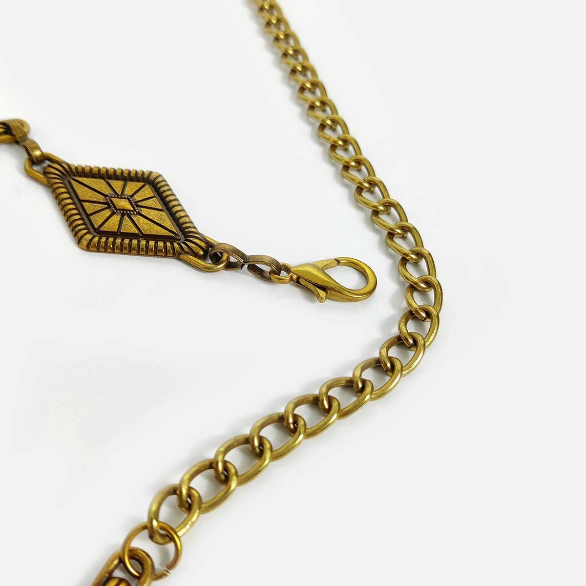 Vintage Gold Chain Belt Female rhombus Metal Lady Waist Punk Goth Belts For Women Silver Thin Waistband Pant Harajuku Accessory Y250515