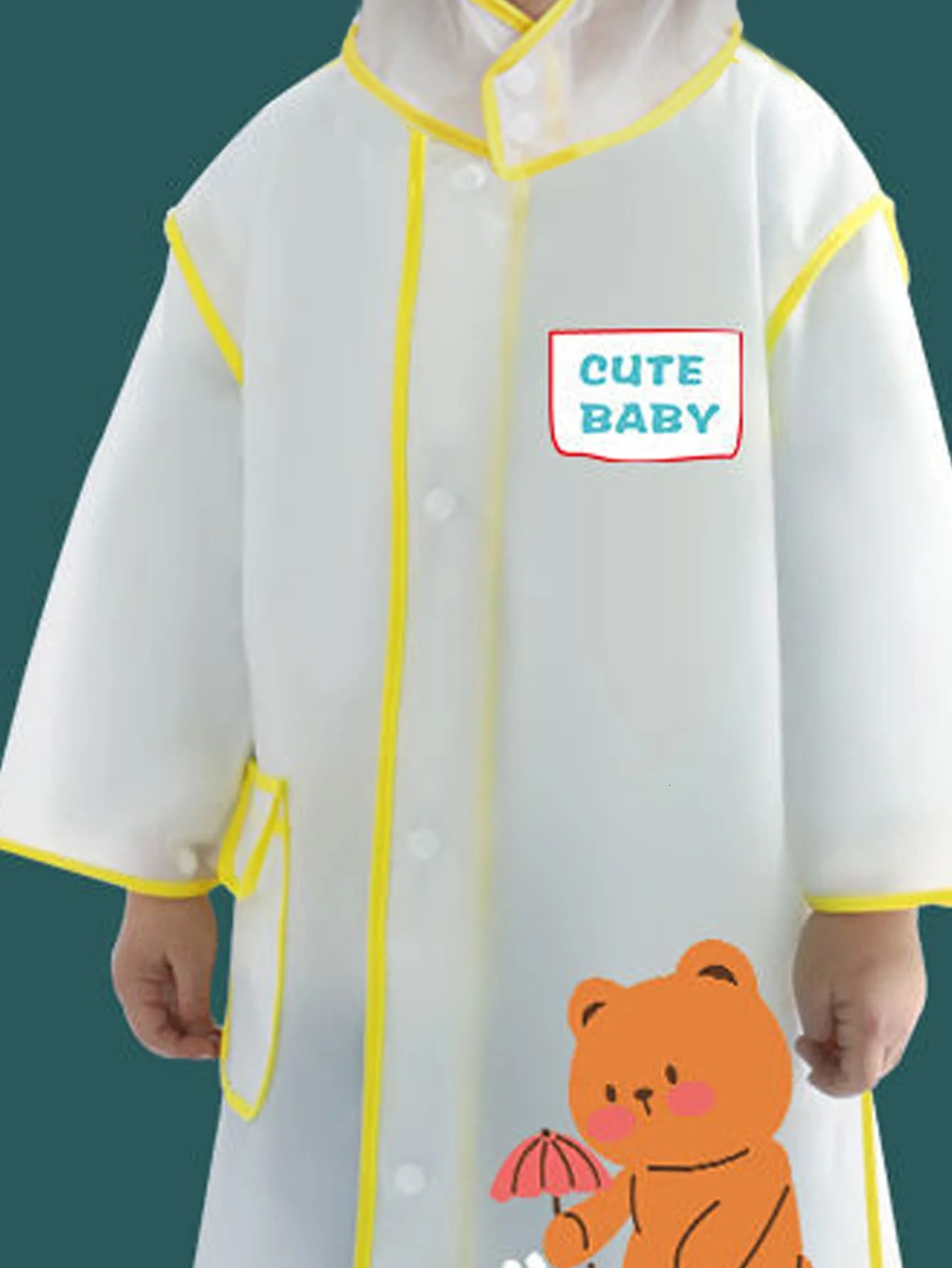 Childrens raincoat Boys and girls kindergarten primary school backpack cartoon cape waterproof poncho cartoon bear style 250515
