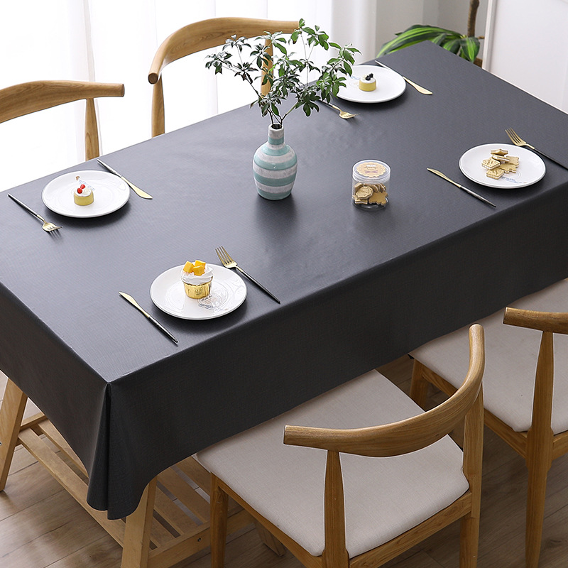 A755 waterproof and oil-proof solid color PVC table cloth anti-scalding and washable checkered table cloth simple rectangular round table cover cloth