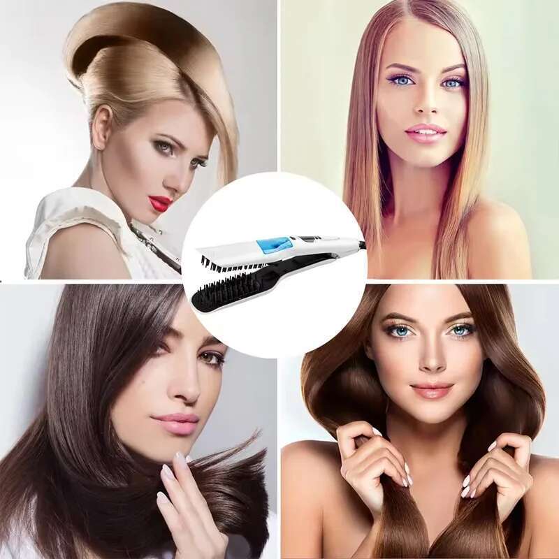 Household adjustable working temperature Steam Hair Straightening Comb LCD Spray Electric Splint Straightener for
