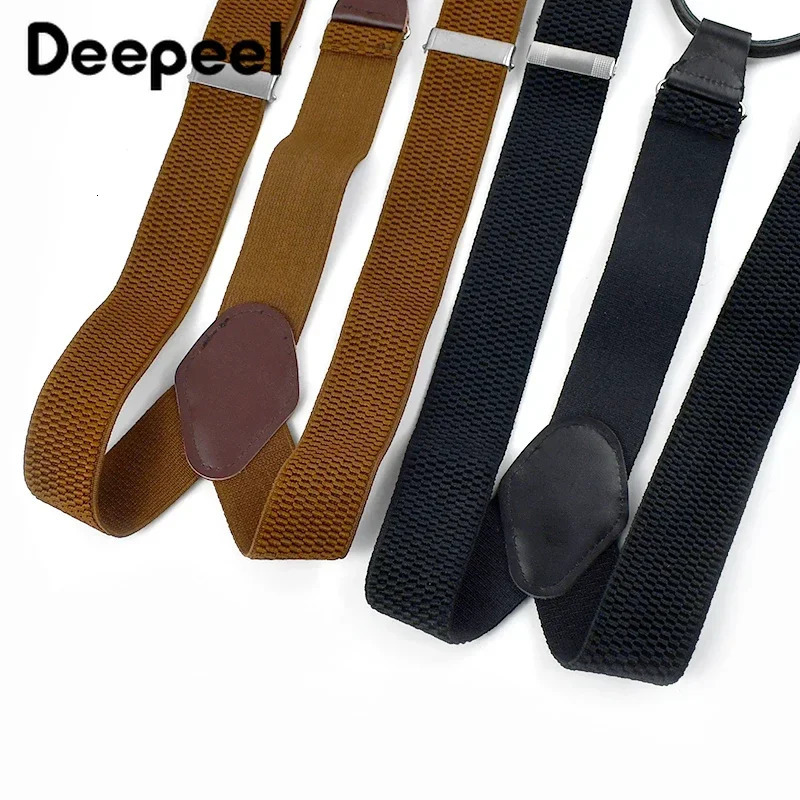 Mens Suspenders 6 Clips Wide Braces Corn Teeth Elastic Male Jockstrap Pants Suspender for Men Business Suit Mens Accessories 250515