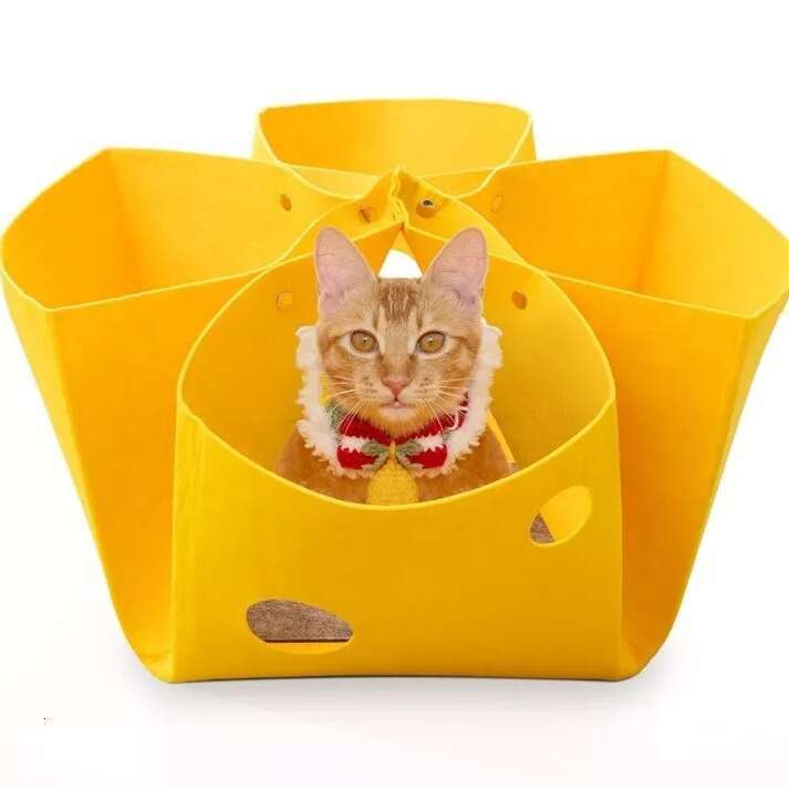New Felt Foldable and Deformable Tunnel Nest Semi Enclosed Cat House Winter