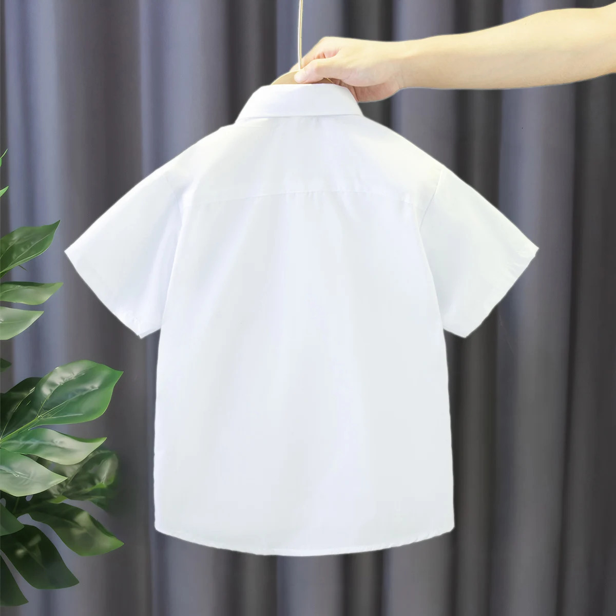 Childrens Clothes Summer With Pocket Single Row Button Pure White Student Shirt School Uniform Casual Simple Girls Blouse 250515