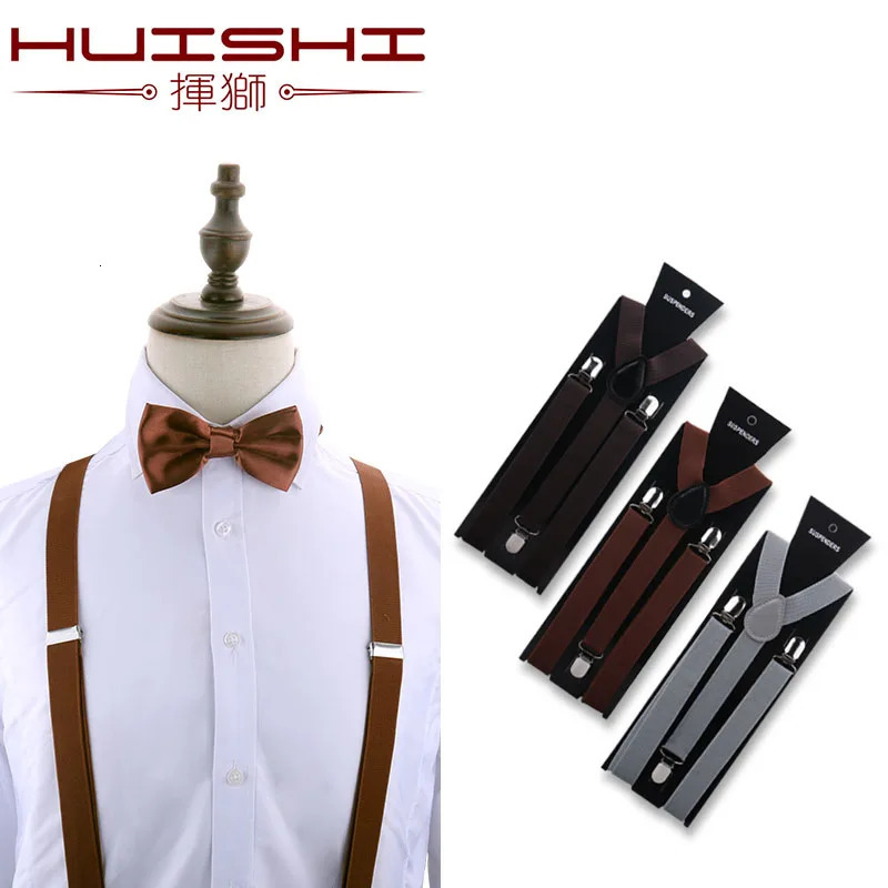 Suspenders Bowtie Sets Mens Women Boys Party Wedding Y-Back Shirt Braces Butterfly Belt Bow Tie Suit Accessories Gift 250515