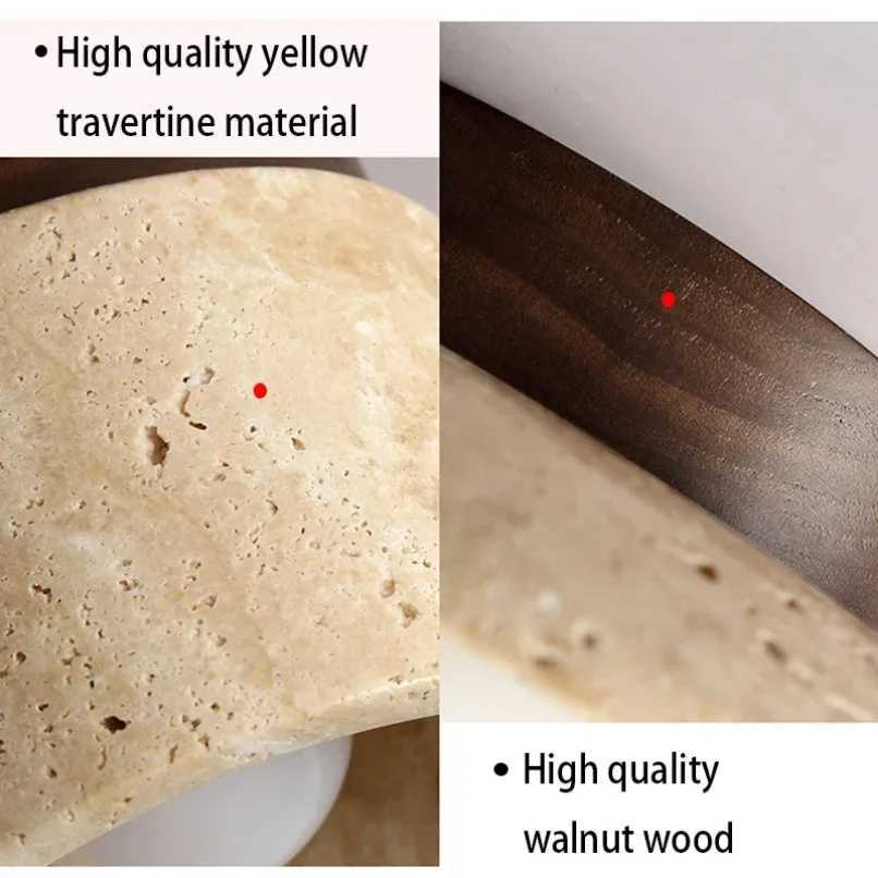 Wood Yellow Travertine Ceiling Mounted Lamp Hallway Aisel Stone Decoration Light Fixtures Corridor Home Indoor Outdoor Modern Z250515