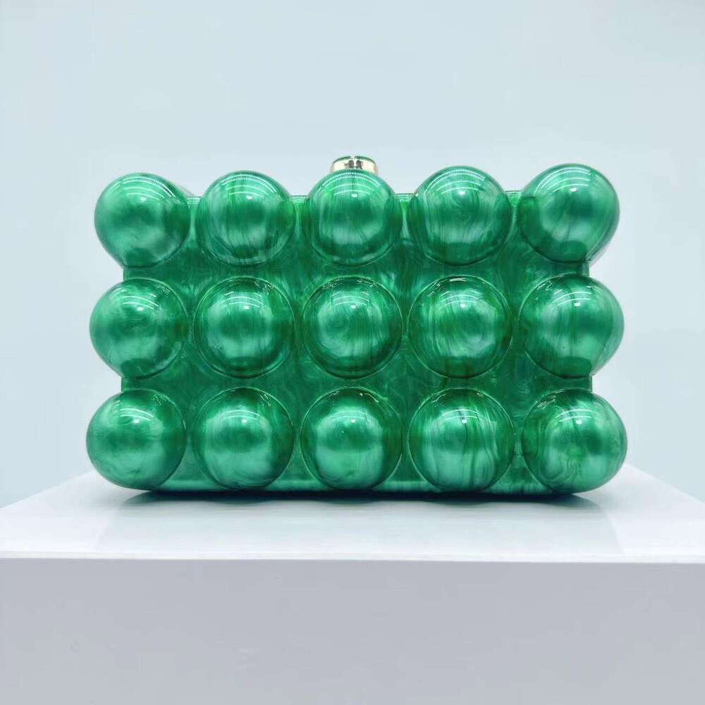 French Wave Pearl Egg Shell Fashionable Crossbody Single Shoulder Acrylic Dinner Bag