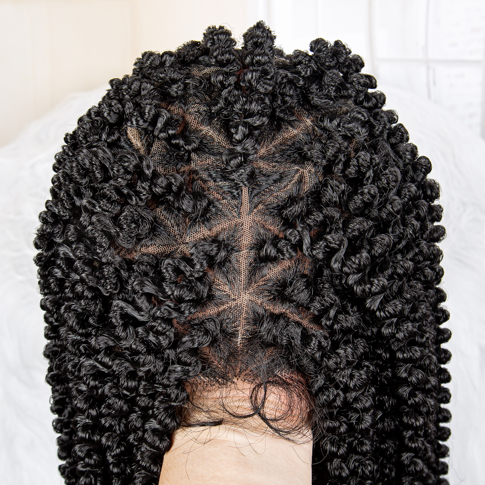 18 Inch Twist Braided Wigs Synthetic Full Lace Braided Lace Wigs Knotless Box Braided Wigs with Baby Hair for Black Women