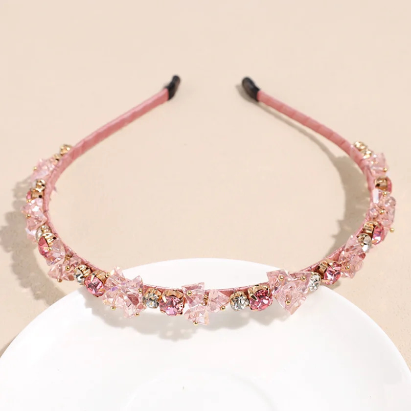 Fashion Crystal Bezel Headwear Women Headband Girls Vintage Hair Bands Hairband Hoop for Wedding Party Hair Jewelry Accessories 250509