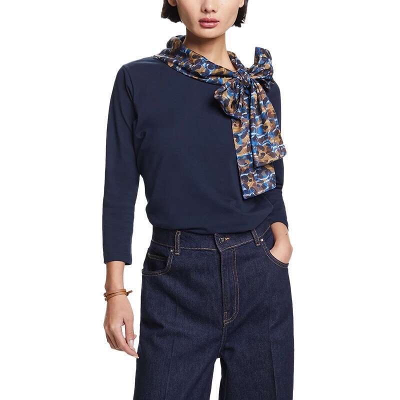 New Women's T-Shirt Elegant Fashion Casual Loose Bow Tie Female Top Spring Summer Versatile Ladies Commuting Street Wear