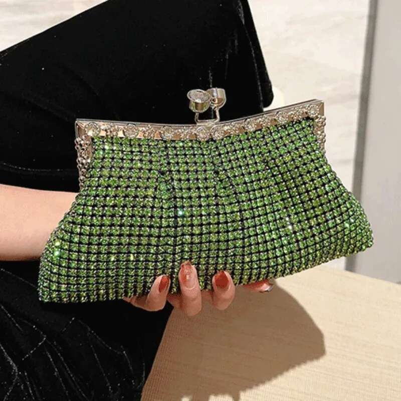 Luxy Moon Rhinestone Evening Clutch Bag Dress Wedding Bride Handbag Shiny Design Party Banquet Lady Portable Purse Z534