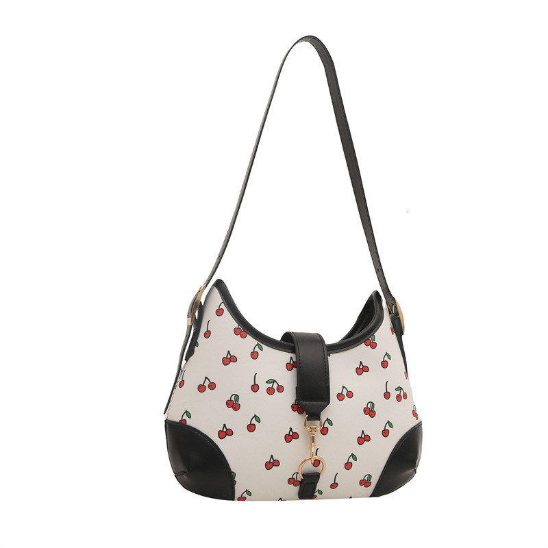 Simple Large Capacity Crossbody Women's 2025 New Free Delivery Luxury Bag Designer Bag New Versatile Strawberry Printed Single Shoulder Armpit Ba