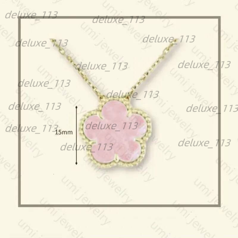 Charm For Women Clover Pink Designer Jewlery Sterling Sier Jewelry Flower Necklace Thanksgiving Day Party Gift