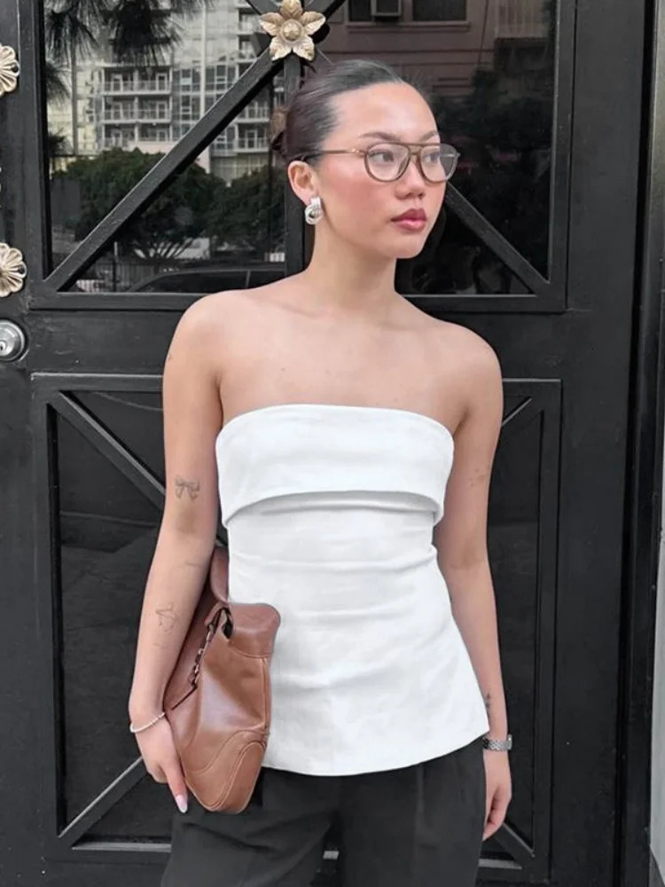 Solid Tube Tops For Women Strapless Bra Turndown Slash Neck Womens Lingerie Backless Bralette Femme Split Bandeau Top Sexy 250515
