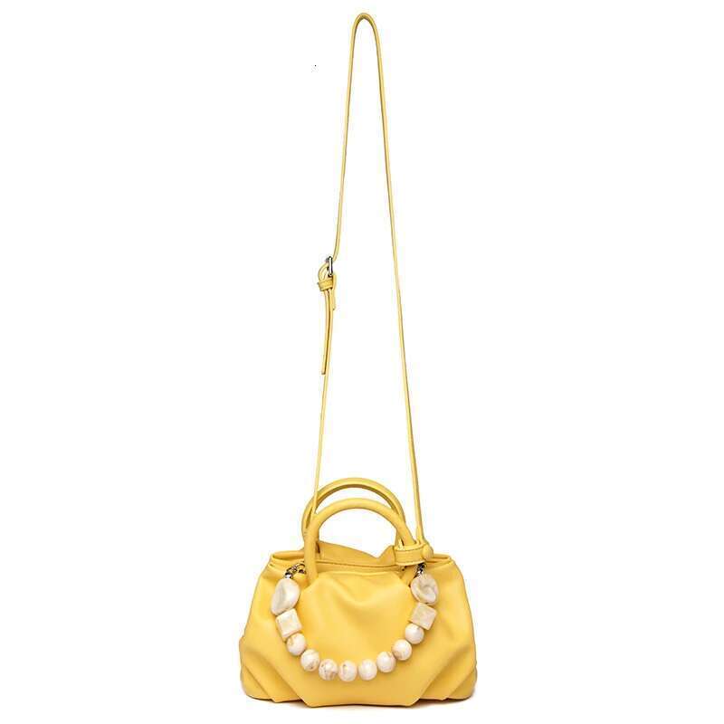High Quality Textured Leather Cloud Beads Beading Women Fashion Handbag Lady Purse Shoulder Messenger Female Casual Bag