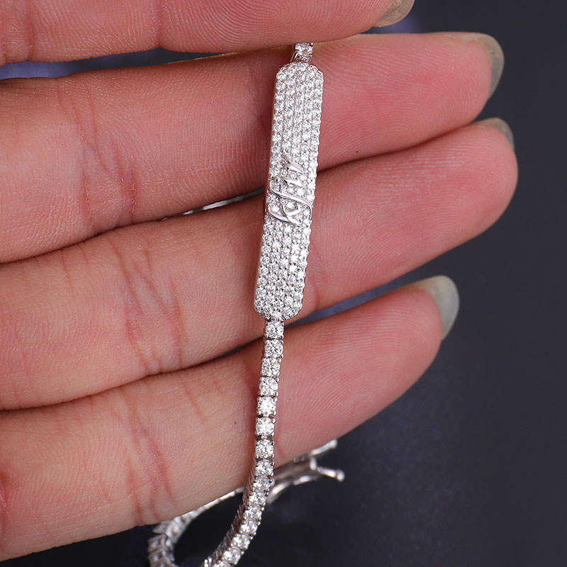 New Iced Out Bling 2mm Tennis Chain Bracelets Women Hip Hop Fashion Jewelry Gold Silver Color Moissanite Tennis Bracelet