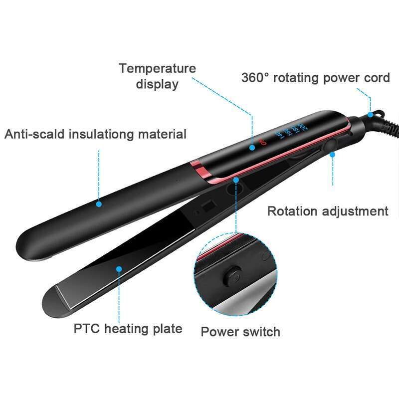 Flat 2-in-1 ceramic coating Hair straightener comb hair Curler care Iron healthy beauty irons flat iron