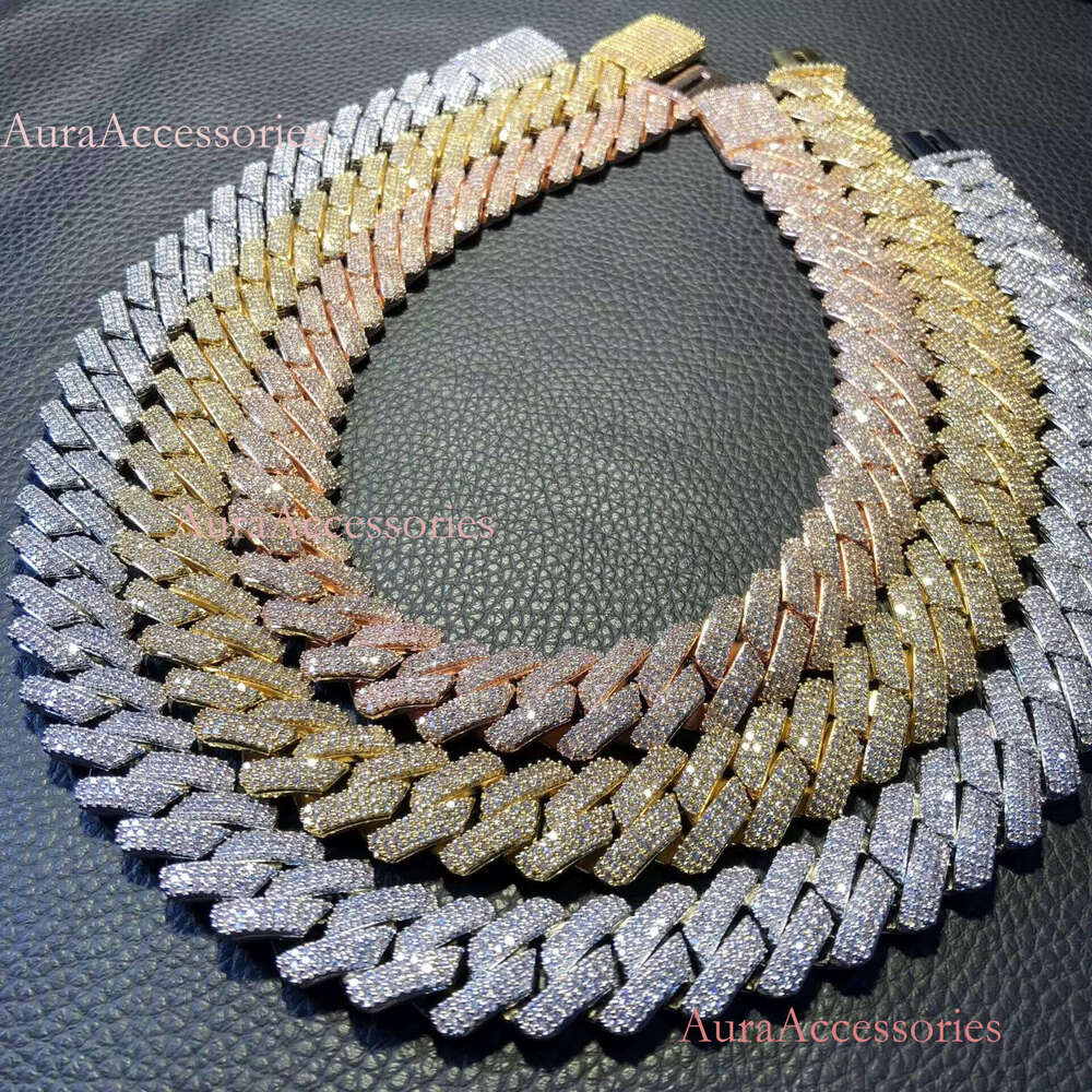 Cubana Rappers Hip Hop Jewelry Fashion 20mm Link Chain Gold Sier Plated Brass CZ Dia Iced Out Cuban Necklace for Men