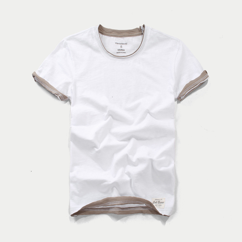2025 Summer New Short Sleeve Thin Bamboo Knot Round Neck Designer Design Men's Half Shirt Casual Cotton T-shirt