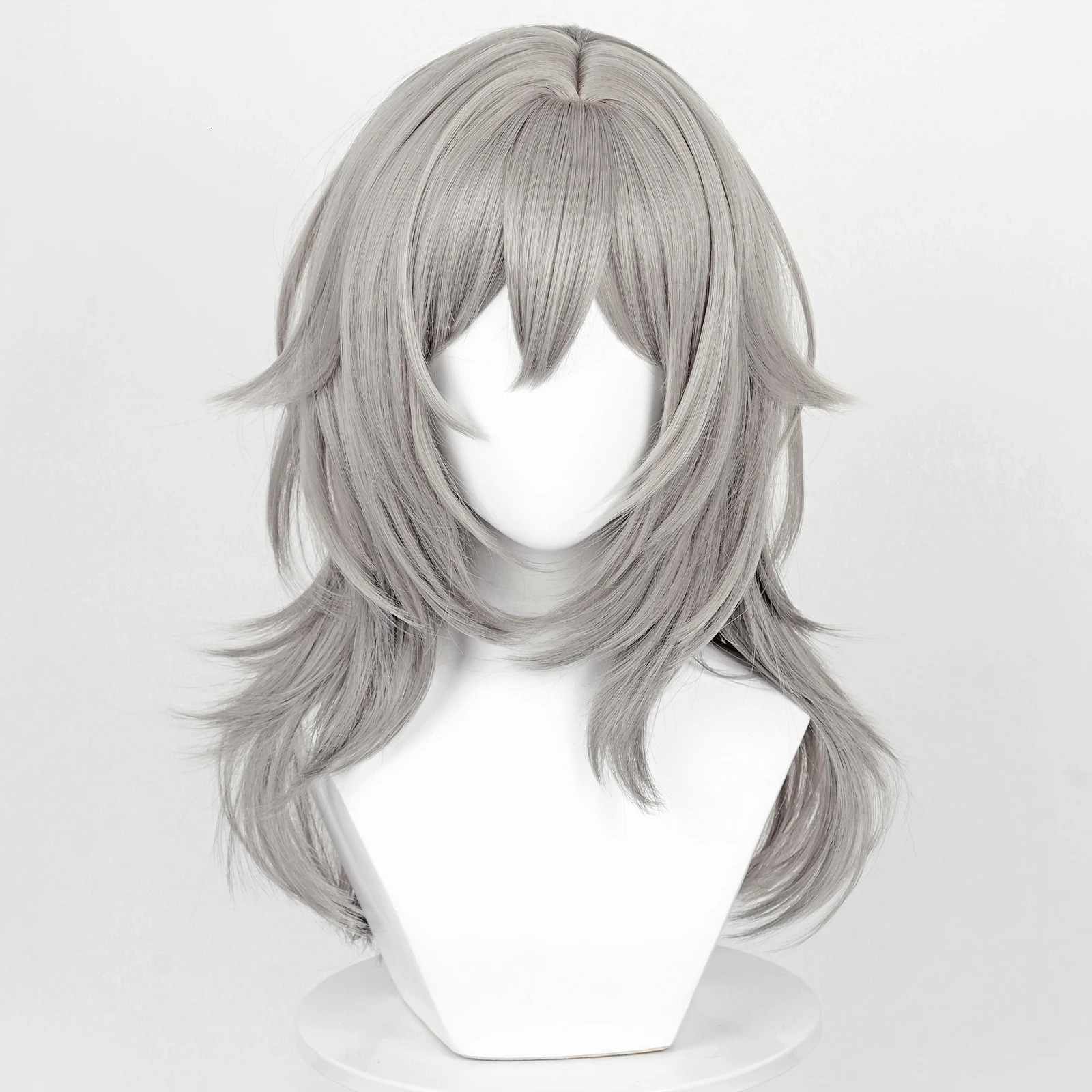 Long Straight Synthetic Grey Wig Stelle Cosplay Game Anime Women Fluffy Heat Resistant Wig for Daily Party 250512