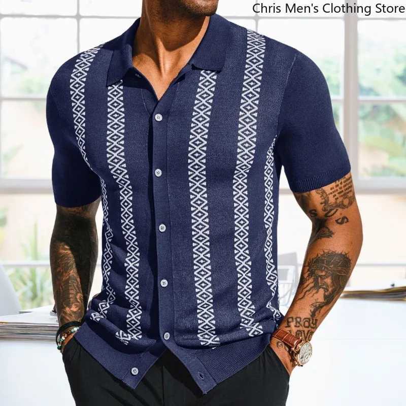 High Quality Three-dimensional Tailoring Slim Temperament Mens Knit Shirt Mens Luxury Polo Shirt | Business Casual T-shirt W250515