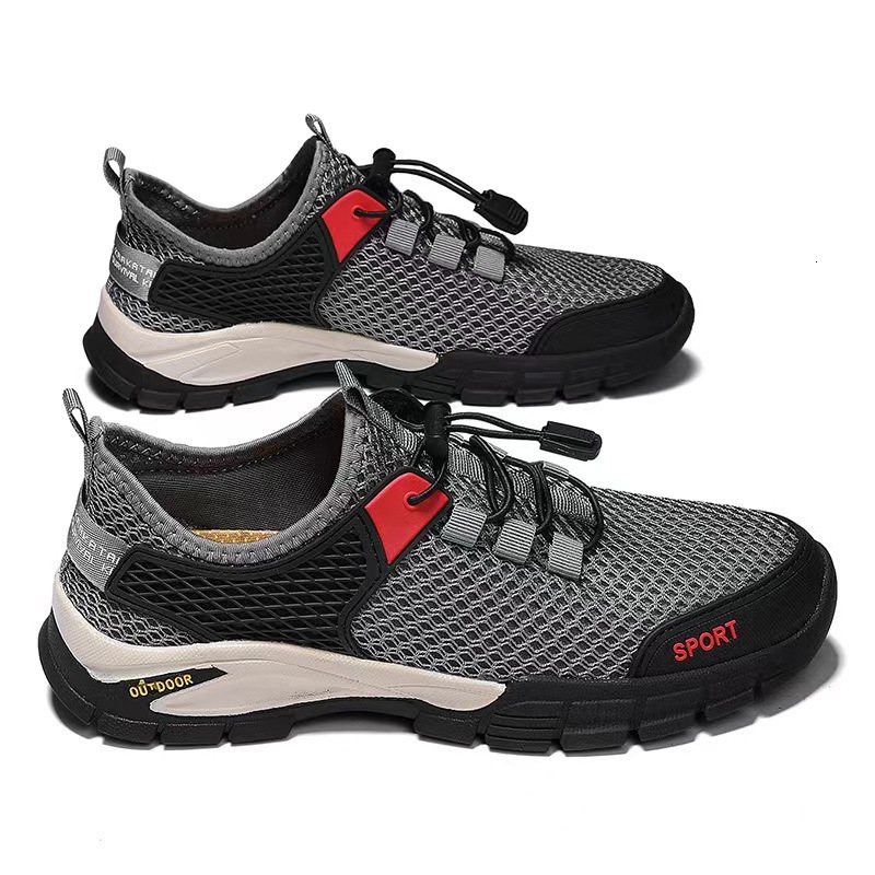 Summer mesh 2025 new breathable casual plus size men's upstream outdoor sports hiking shoes
