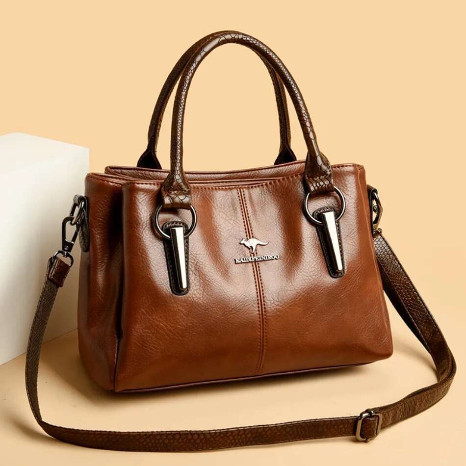Designer Soft Leather Shoulder Crossbody Bags For Women 2024 Elegant Large Capacity Tote Handbags Sac
