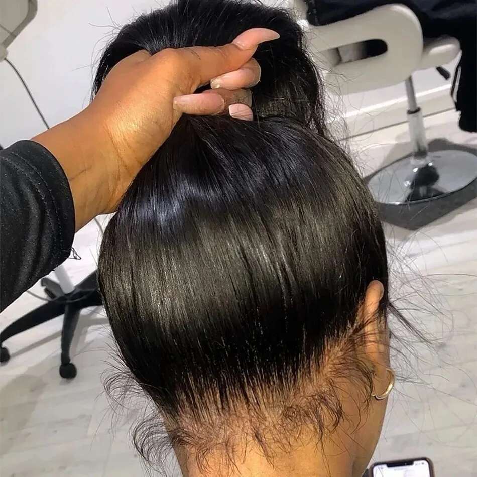 360 Full Frontal Wig Brazilian Bone Straight 13X4 13X6 Transparent Lace Front Human Hair Wigs For Black Women Pre Plucked