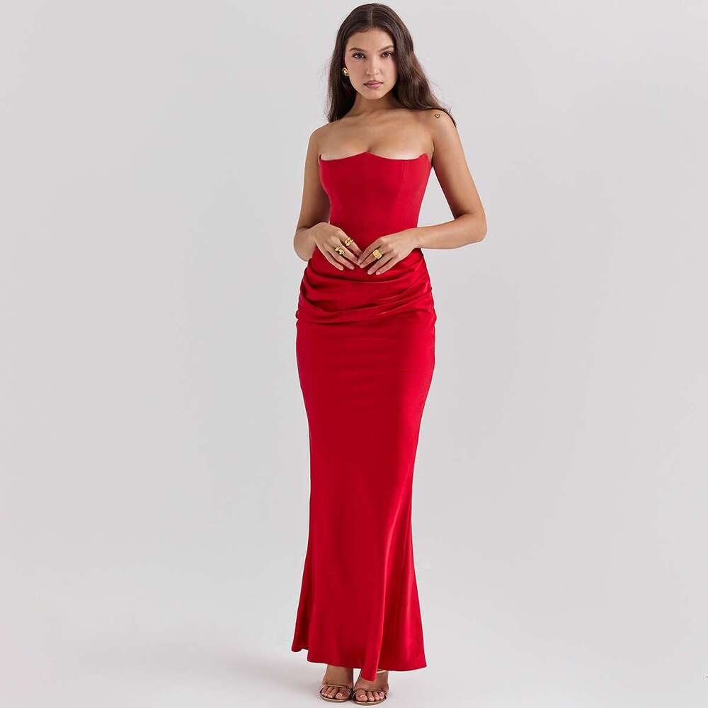Wind women's fashion strapless spring new style sexy backless slim evening dress for women
