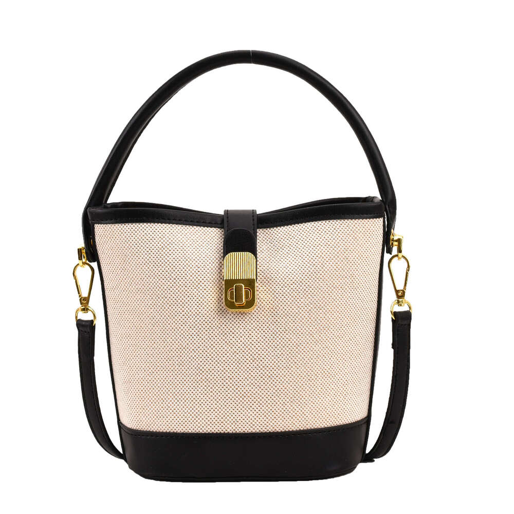 Niche retro for women 2025 high-end versatile, portable bucket spliced single shoulder crossbody bag, women's handbag new style, unique and elega