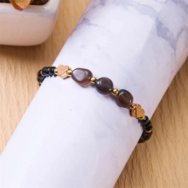 Natural Stone Love Heart Pendant Charm For Women Fashion Handmade Braid Adjustable Bracelet Energy Healing Jewelry Gift