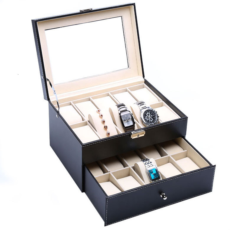 PU Leather Watch Box 6/10/12 Girds Watch Case Storage Box Watch Holder Box Organizer Watch Display Box 240531