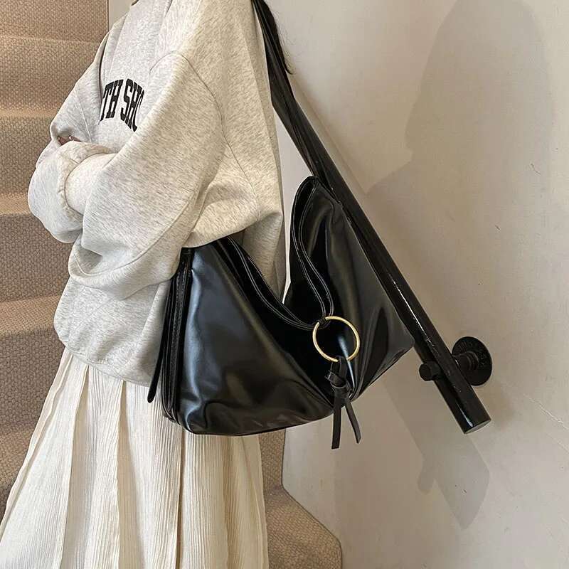 Hobo PU Leather Tote Bag Trendy Top Handle Satchel Slouchy Shoulder Purse Women Present For Birthday And Valentine