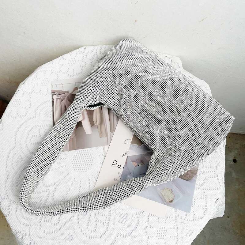Rhinestones Evening Purses And Handbag Designer Hobo Shoulder Shiny Crystal Clutch Purse Bucket Bag