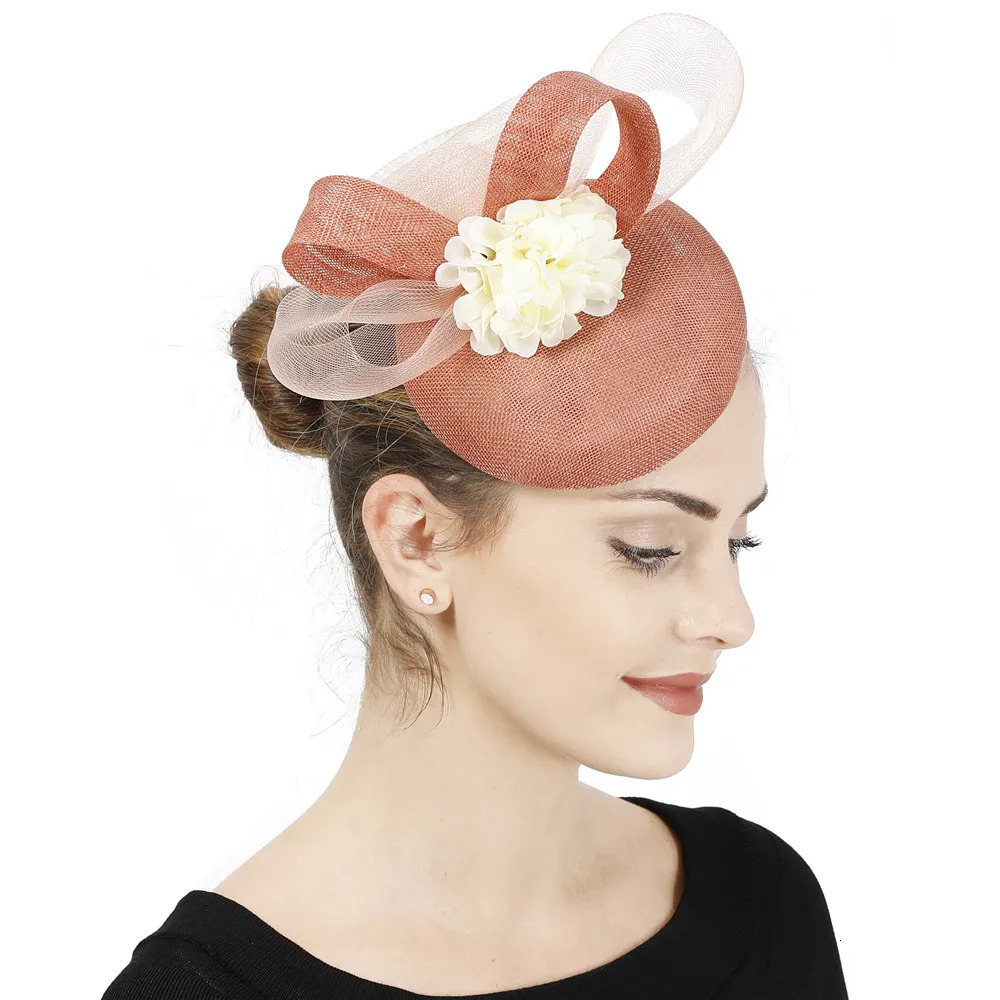 Lavender Flower Women Fascinator Hat Cocktail Millinery Church Headband Elegant Fancy Headpiece Nice Show Party Mesh Caps 250514