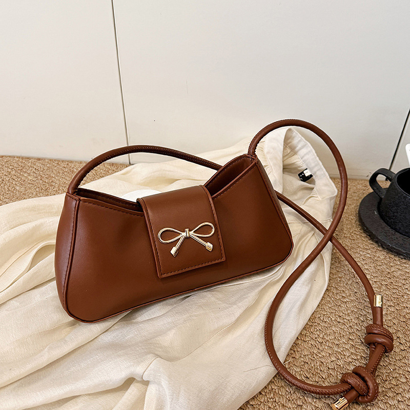 Free Delivery Designer Bag Simple And Casual Solid Color 2025 Spring New Butterfly Bow Fashion Design Single Shoulder Underarm Small Square For Women 