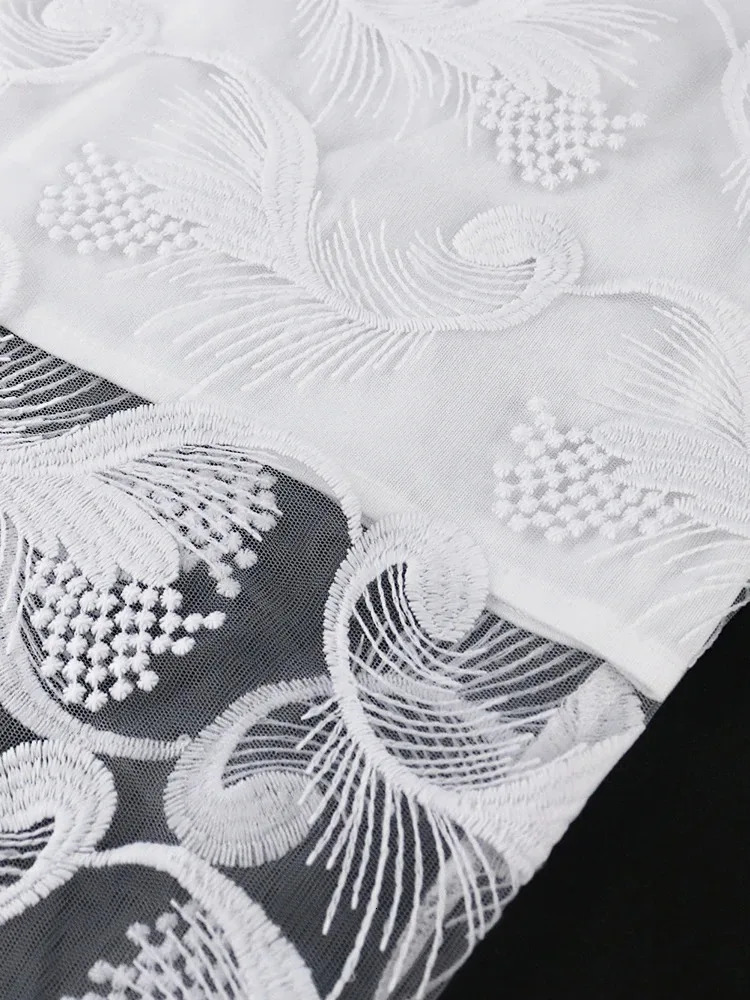 Elegant Women White Lace Dress Puff Sleeve Embroidery Pencil Dress Large Size 4XL Ladies Wedding Birthday Dinner Evening Clothes 250514