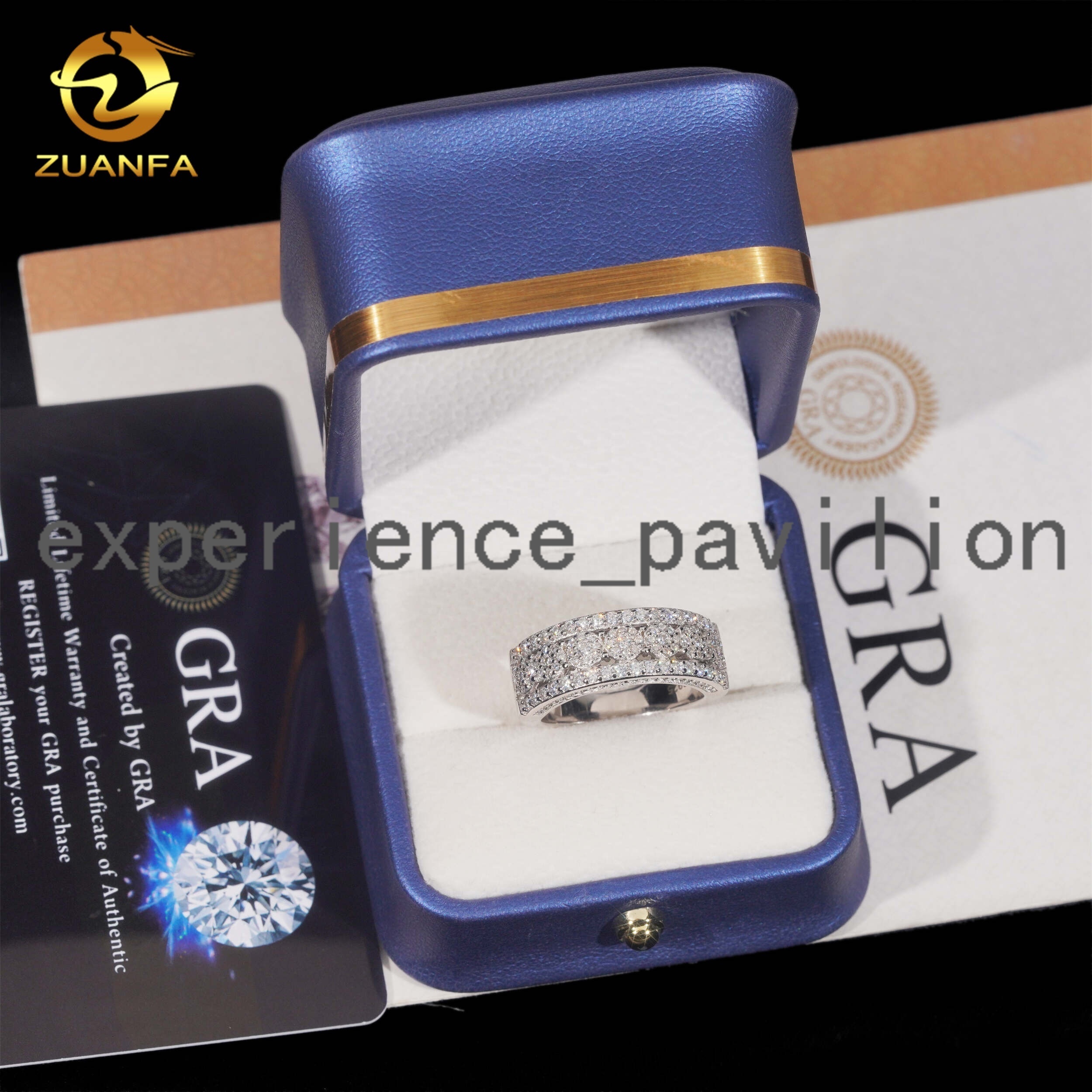 Wholesale Price Silver 925 Custom Hip Hop Jewelry Rings Iced Out Vvs Moissanite Diamond Ring